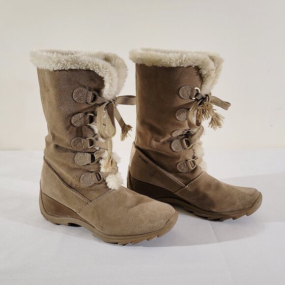 SPORTO JOJO Womens US 9.5M Suede Faux Fur Insulated Waterproof Shearling Boots - Picture 1 of 10